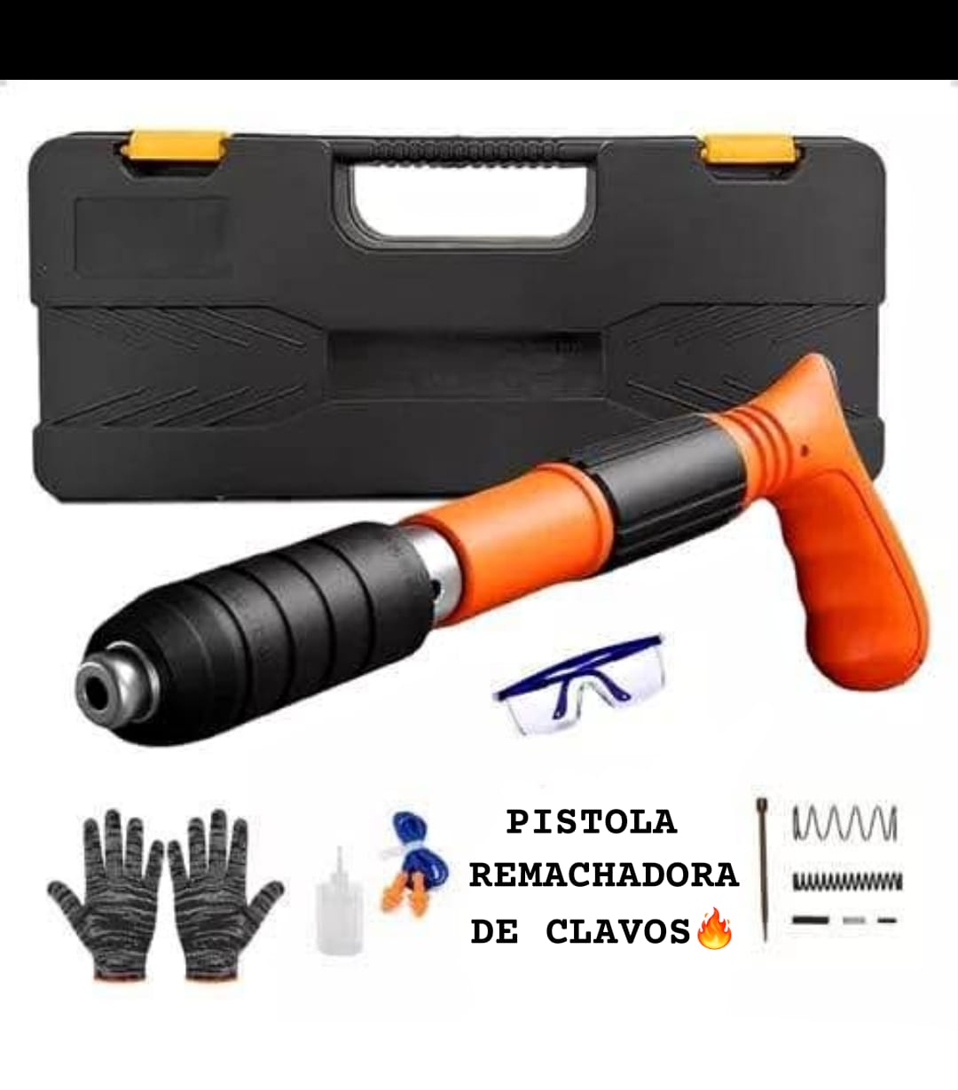 pistola remachadora con 100 clavos